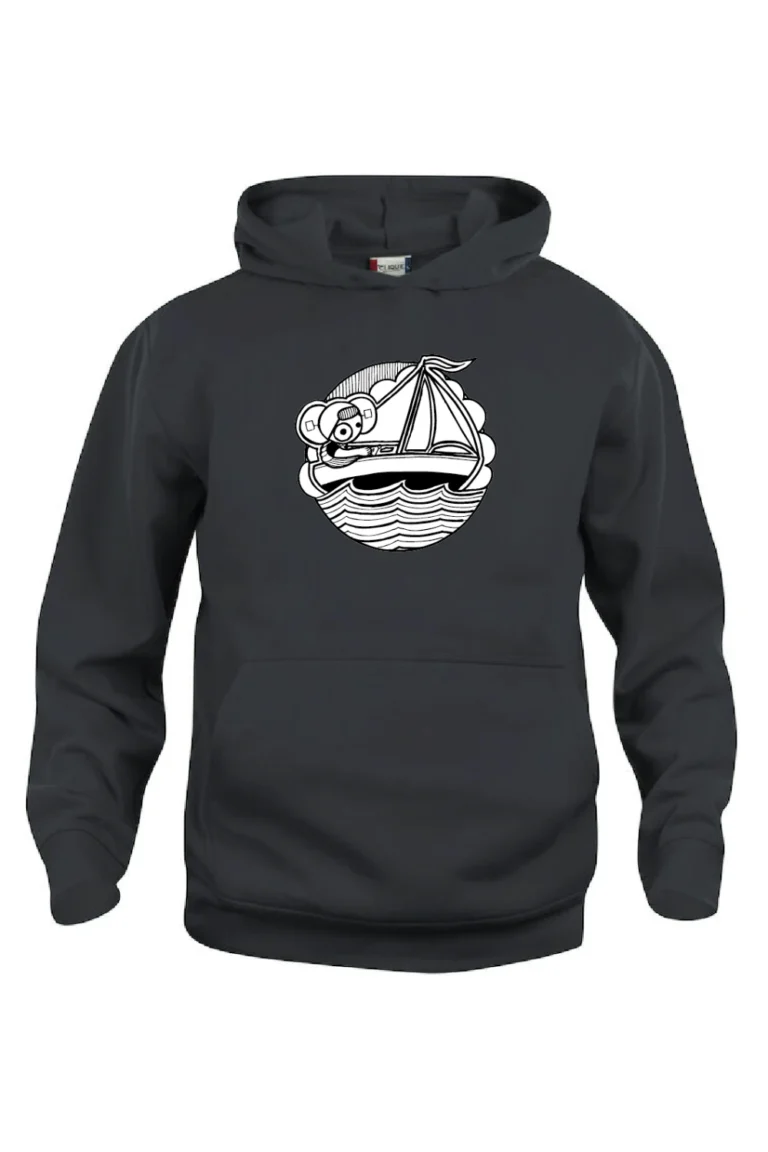 Hoodie-Leuntje en Merien-Zeilboot-Zwart