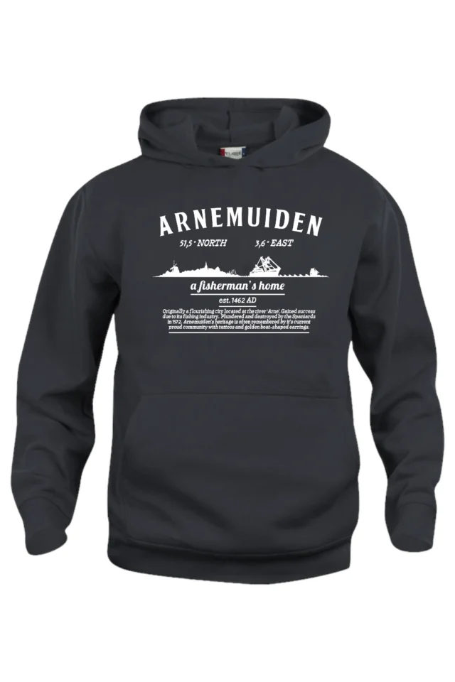 Hoodie Skyline Arnemuiden Zwart