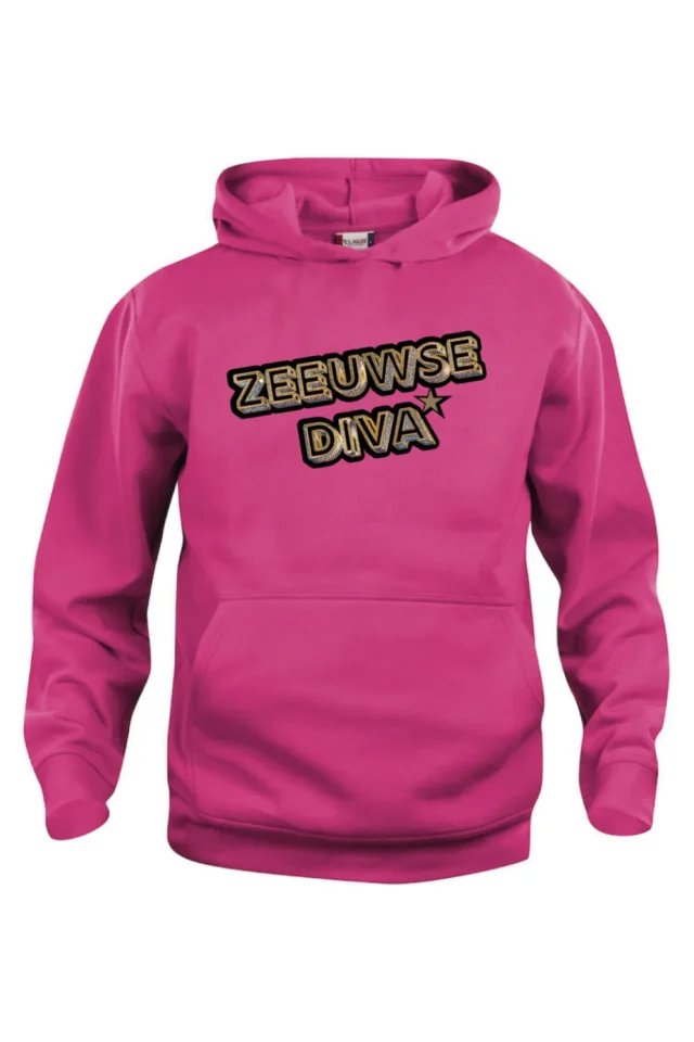 Hoodie-Zeeuwse Diva Ster-Helder Kersen