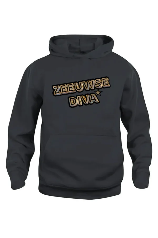 Hoodie-Zeeuwse Diva Ster-Zwart