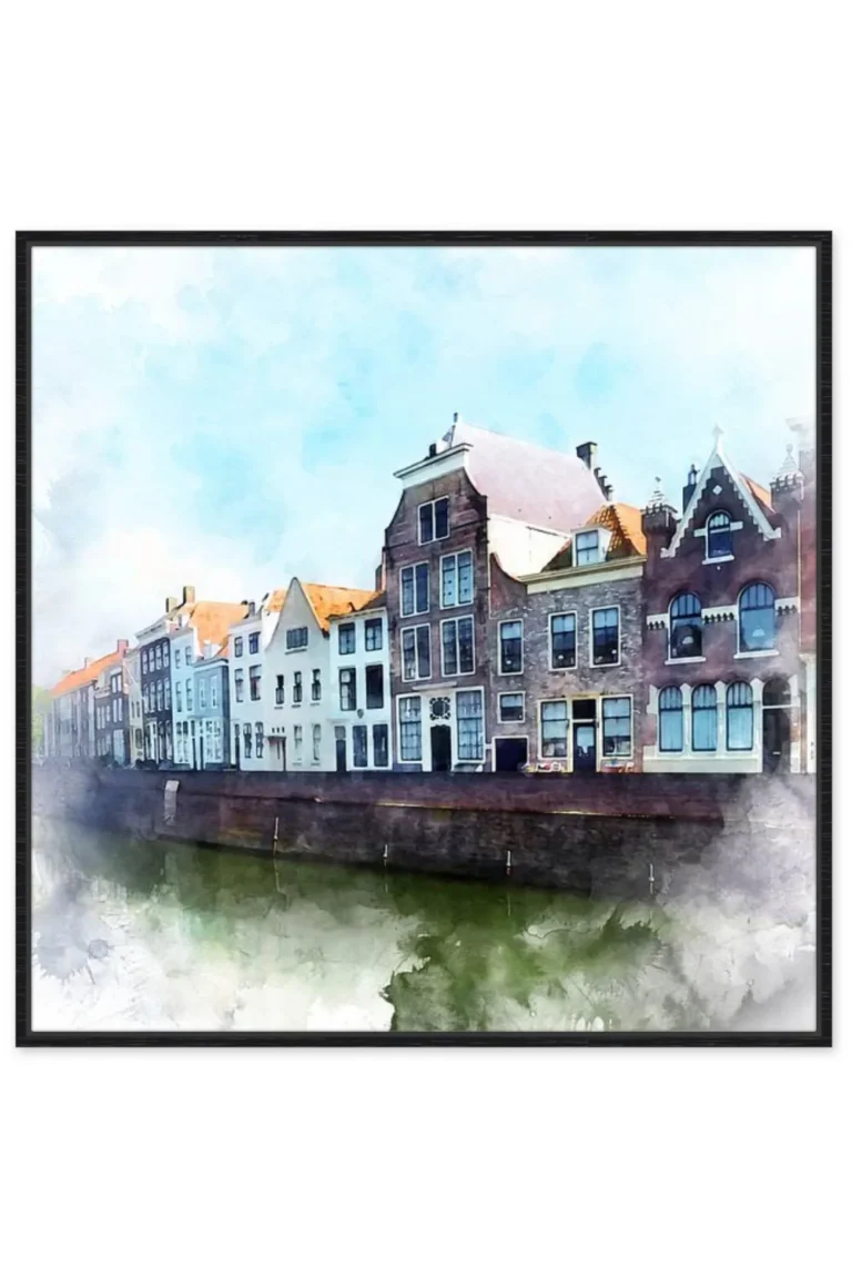 Aquarel by Danny de Klerk-de Dam Middelburg-Zwarte Baklijst