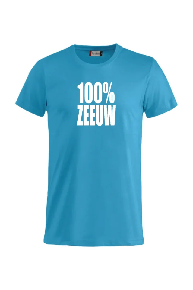 Shirt-100% Zeeuw-Turquoise