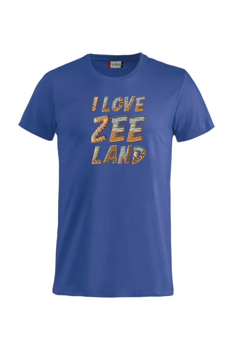 Shirt-I love Zeeland-Blauw