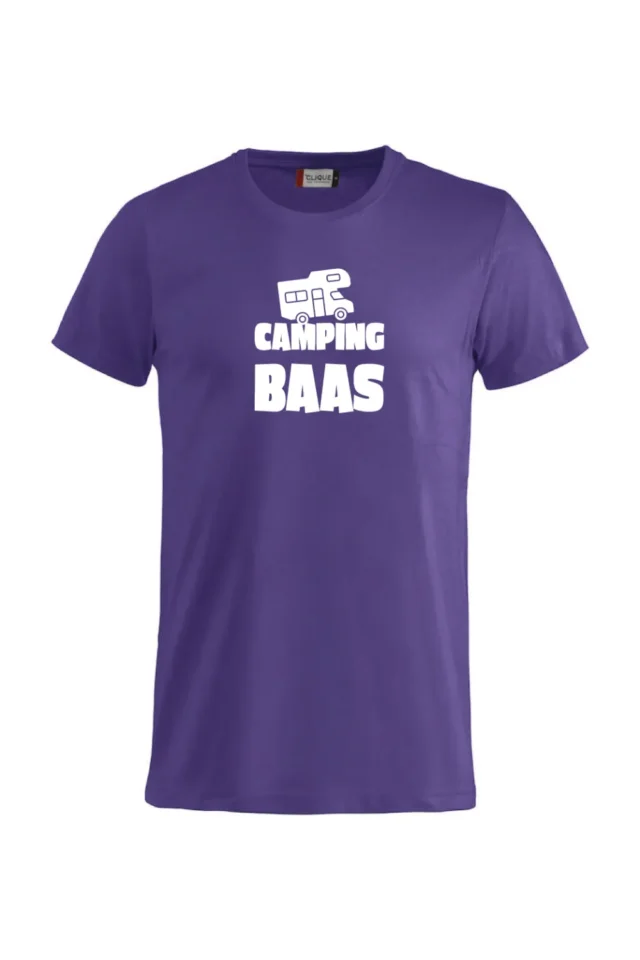 T Shirt Camper Camping Baas Paars