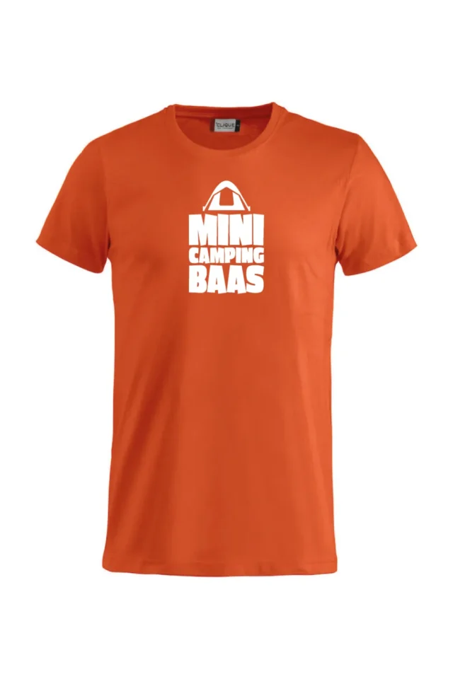 T Shirt Mini Camping Baas Oranje