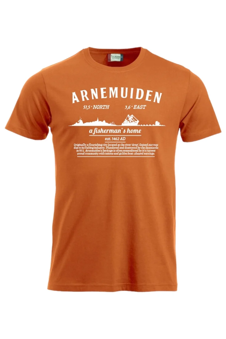 T-Shirt-Skyline-Arnemuiden-Diep Oranje