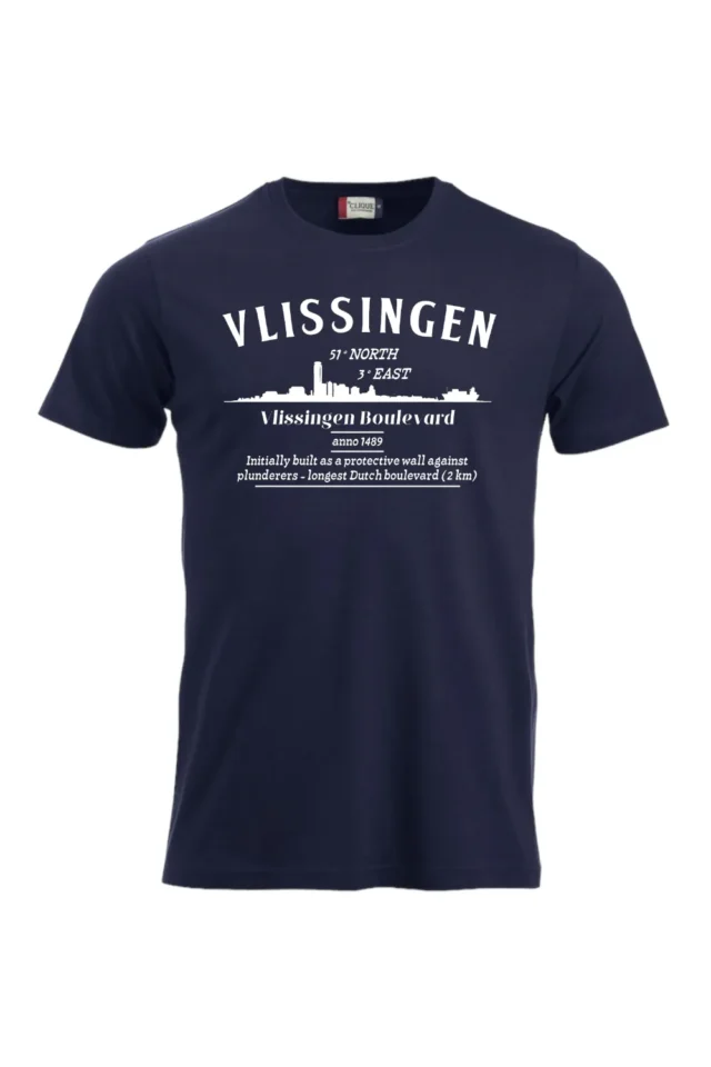 T Shirt Skyline Vlissingen Dark Navy