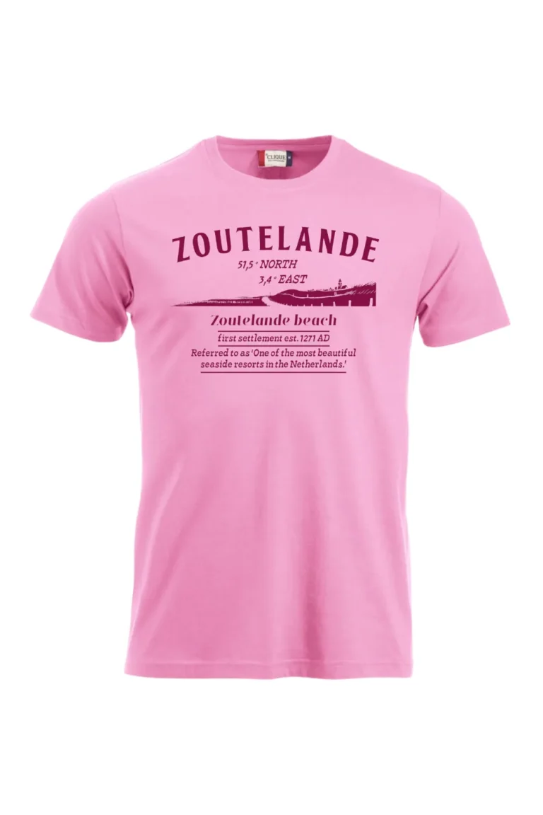 T-Shirt-Skyline-Zoutelande-Helder-Roze.webp